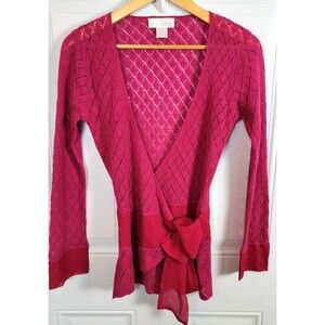 Soft Surroundings Wool & Silk Blend Wrap Cardigan Sweater Size S